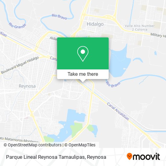 Mapa de Parque Lineal Reynosa Tamaulipas