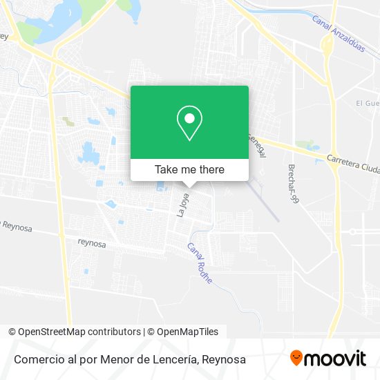 Mapa de Comercio al por Menor de Lencería