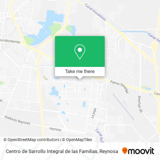 Mapa de Centro de Sarrollo Integral de las Familias