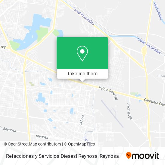 Mapa de Refacciones y Servicios Diesesl Reynosa