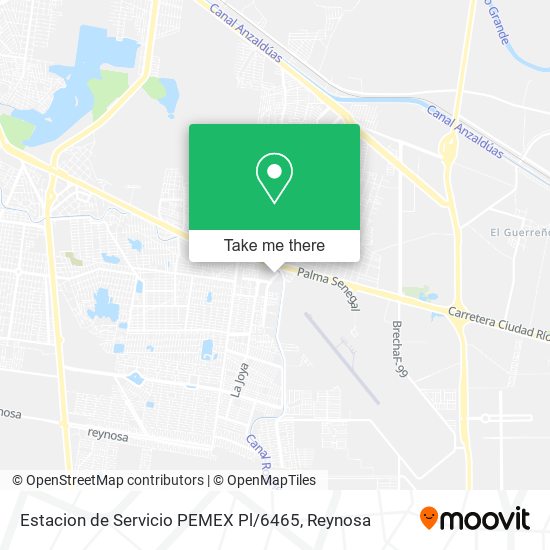 Mapa de Estacion de Servicio PEMEX Pl / 6465