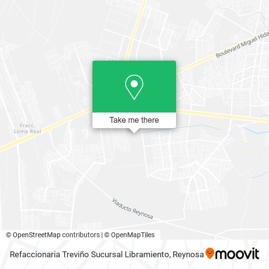 Mapa de Refaccionaria Treviño Sucursal Libramiento