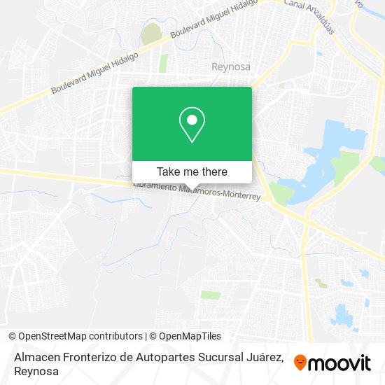 Mapa de Almacen Fronterizo de Autopartes Sucursal Juárez