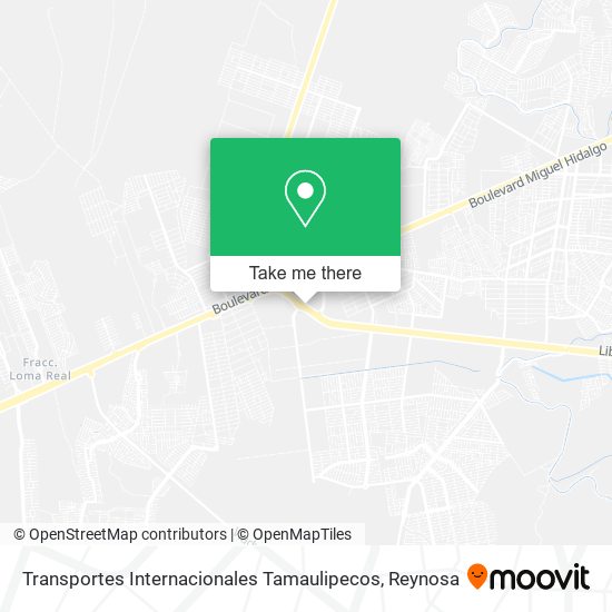 Mapa de Transportes Internacionales Tamaulipecos