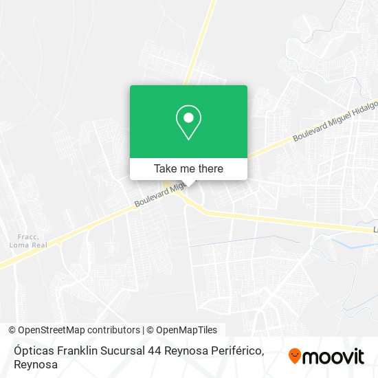 Mapa de Ópticas Franklin Sucursal 44 Reynosa Periférico