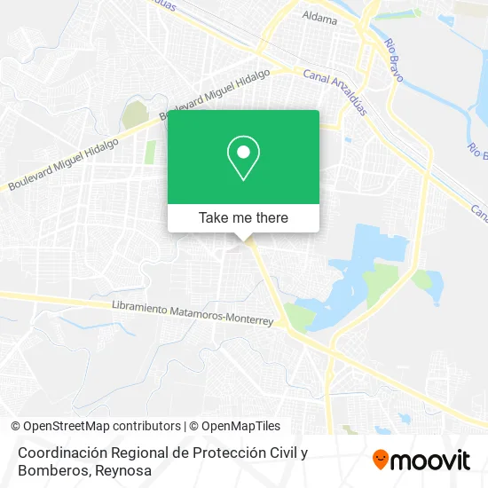 Coordinación Regional de Protección Civil y Bomberos map