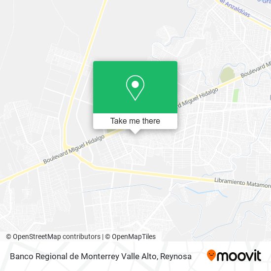 Mapa de Banco Regional de Monterrey Valle Alto