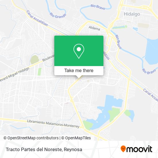 Tracto Partes del Noreste map