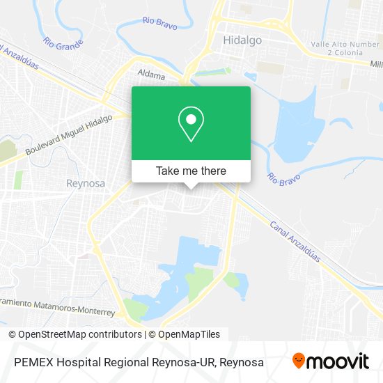 Mapa de PEMEX Hospital Regional Reynosa-UR