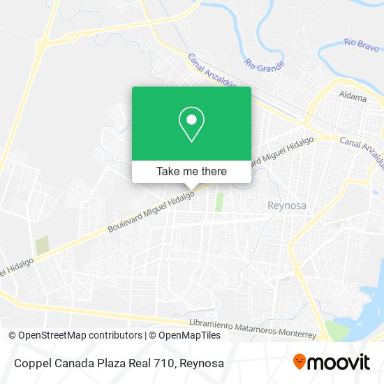 Mapa de Coppel Canada Plaza Real 710