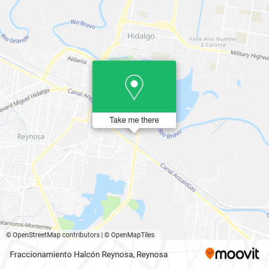 Mapa de Fraccionamiento Halcón Reynosa