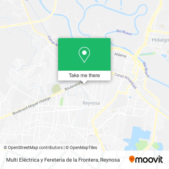 Mapa de Multi Eléctrica y Fereteria de la Frontera