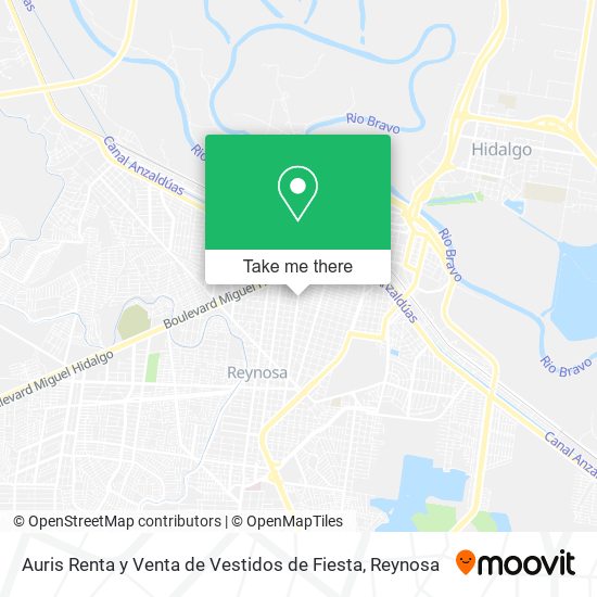 Mapa de Auris Renta y Venta de Vestidos de Fiesta