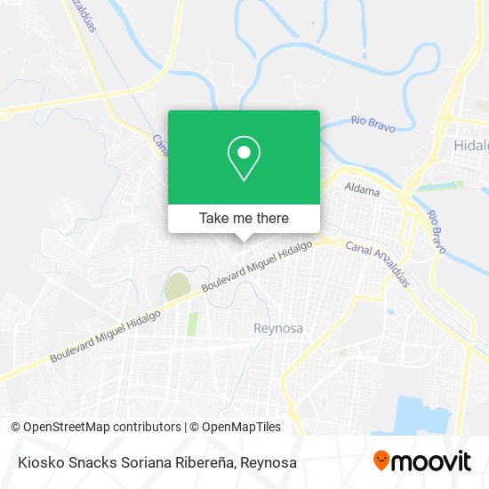 Kiosko Snacks Soriana Ribereña map