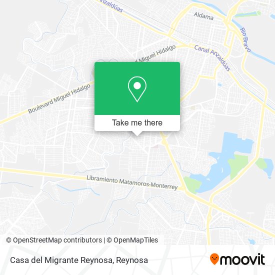 Mapa de Casa del Migrante Reynosa
