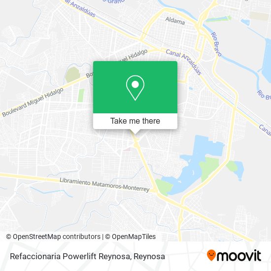 Mapa de Refaccionaria Powerlift Reynosa