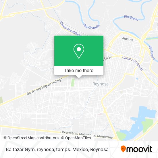 Mapa de Baltazar Gym, reynosa, tamps. México