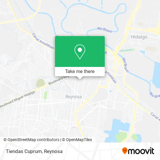 Tiendas Cuprum map