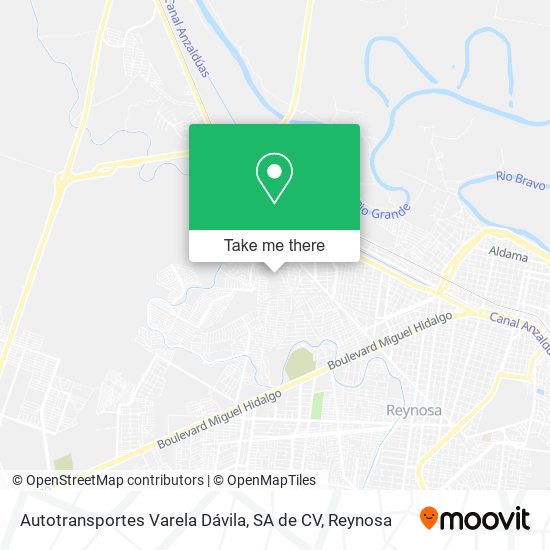 Mapa de Autotransportes Varela Dávila, SA de CV