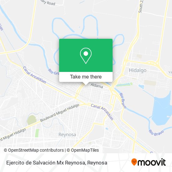 Ejercito de Salvación Mx Reynosa map