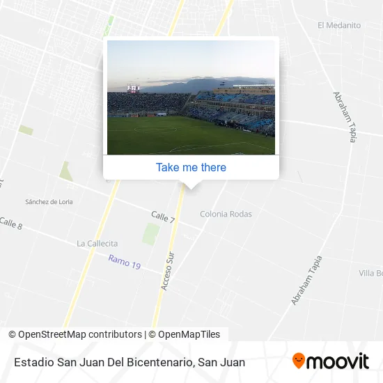 Estadio San Juan Del Bicentenario map