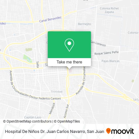 Hospital De Niños Dr. Juan Carlos Navarro map