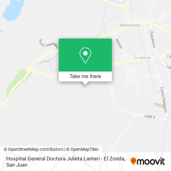 Hospital General Doctora Julieta Lanteri - El Zonda map