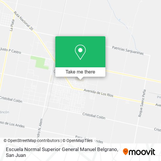 Mapa de Escuela Normal Superior General Manuel Belgrano