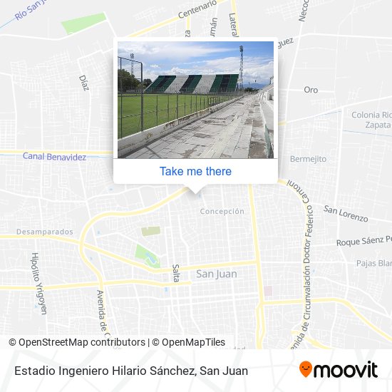 Mapa de Estadio Ingeniero Hilario Sánchez