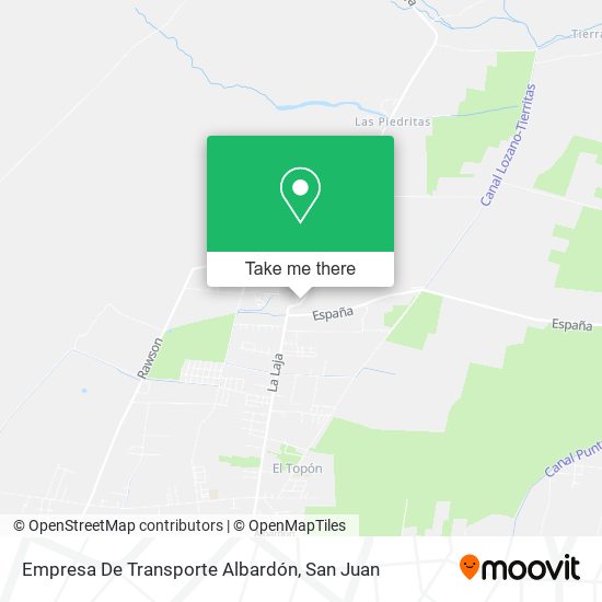 Empresa De Transporte Albardón map