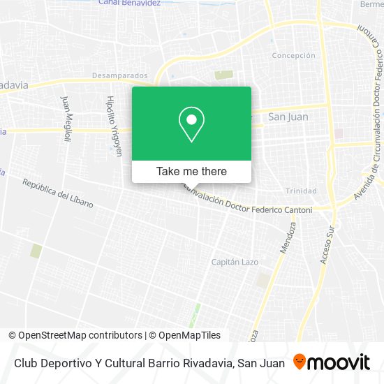 Mapa de Club Deportivo Y Cultural Barrio Rivadavia