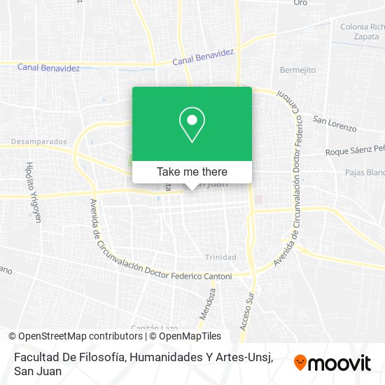 Facultad De Filosofía, Humanidades Y Artes-Unsj map