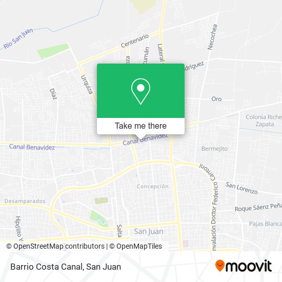 Barrio Costa Canal map