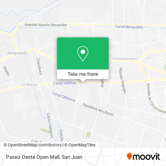 Paseo Oeste Open Mall map