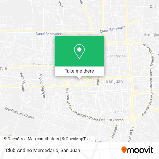 Club Andino Mercedario map