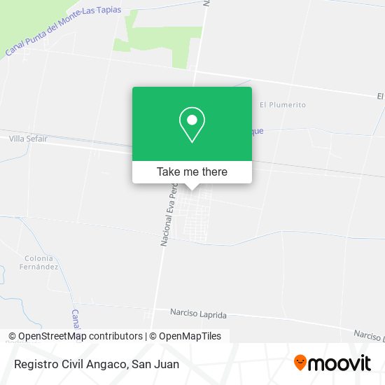 Registro Civil Angaco map