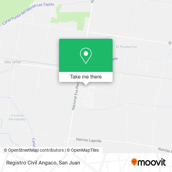 Registro Civil Angaco map
