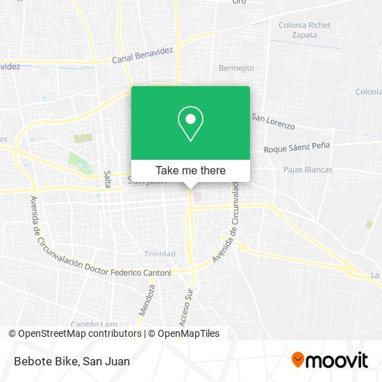 Mapa de Bebote Bike