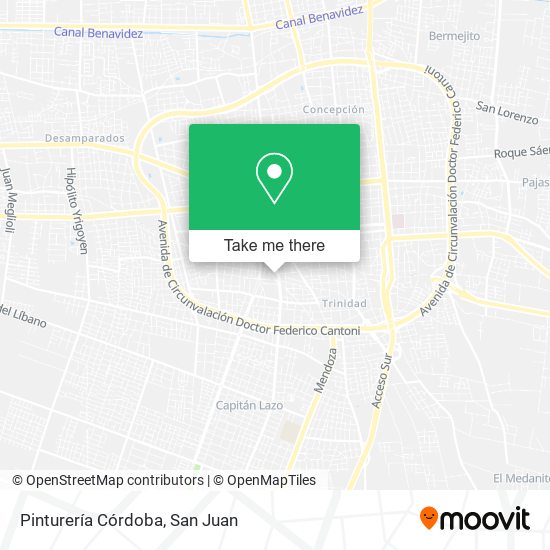 Mapa de Pinturería Córdoba