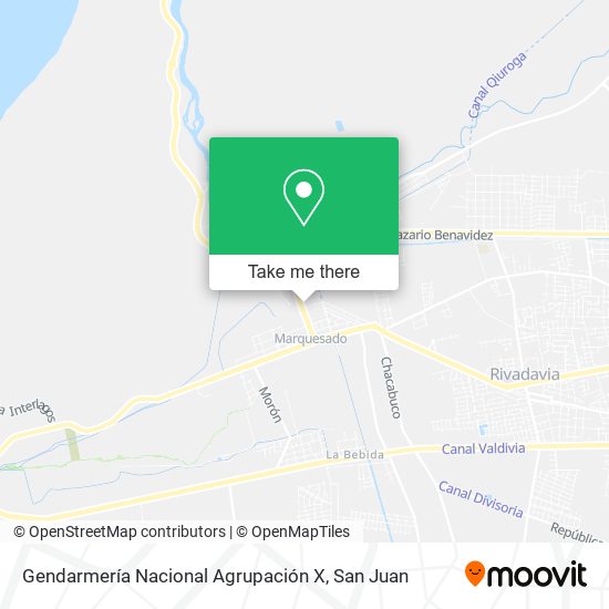 Gendarmería Nacional Agrupación X map