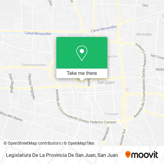 Mapa de Legislatura De La Provincia De San Juan