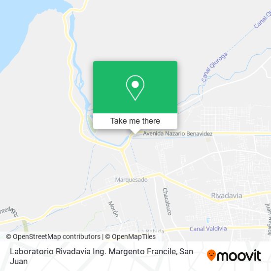 Mapa de Laboratorio Rivadavia Ing. Margento Francile