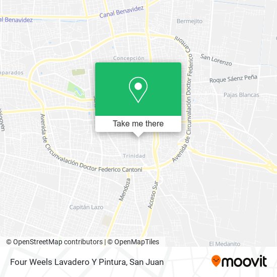 Mapa de Four Weels Lavadero Y Pintura