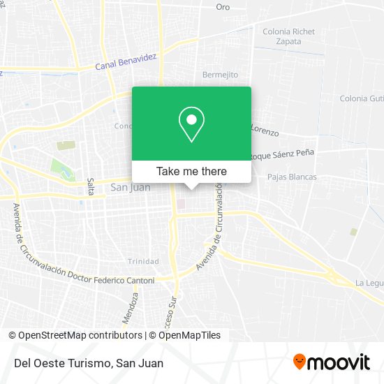Mapa de Del Oeste Turismo