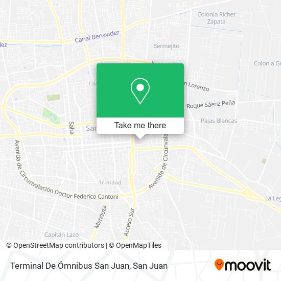 Terminal De Ómnibus San Juan map