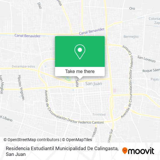 Residencia Estudiantil Municipalidad De Calingasta map
