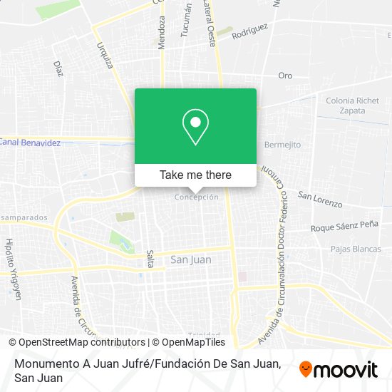 Mapa de Monumento A Juan Jufré / Fundación De San Juan
