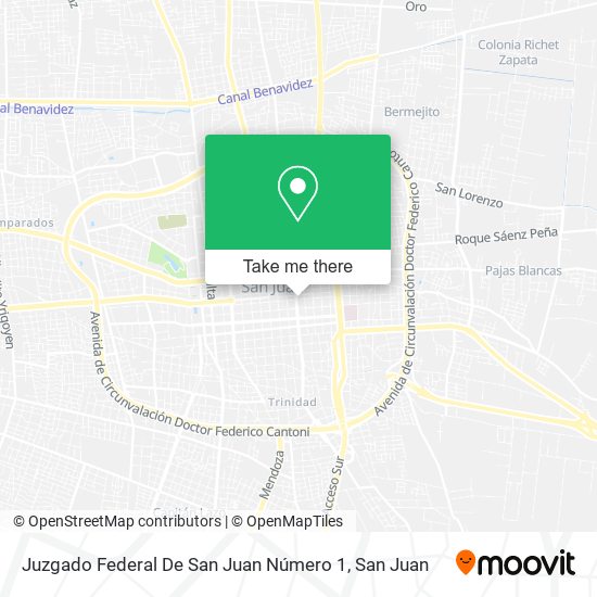 Mapa de Juzgado Federal De San Juan Número 1