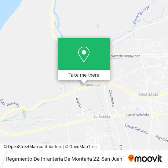 Mapa de Regimiento De Infantería De Montaña 22