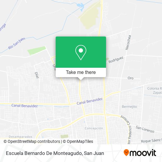 Mapa de Escuela Bernardo De Monteagudo